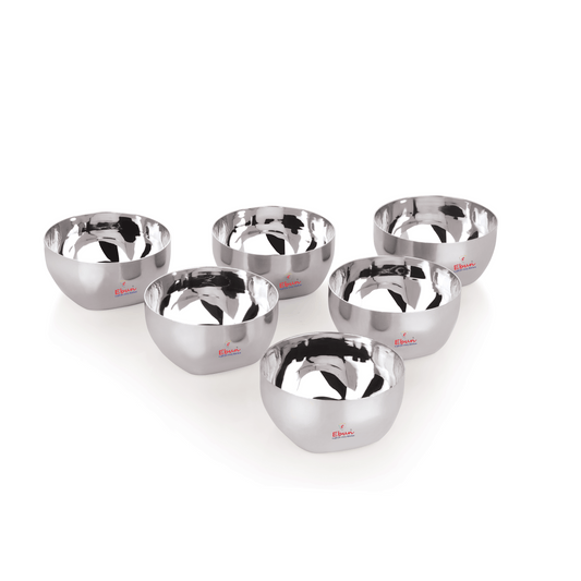 Ebun Heavy Gauge Stainless Steel Bowls Set of 6 - 200 Ml