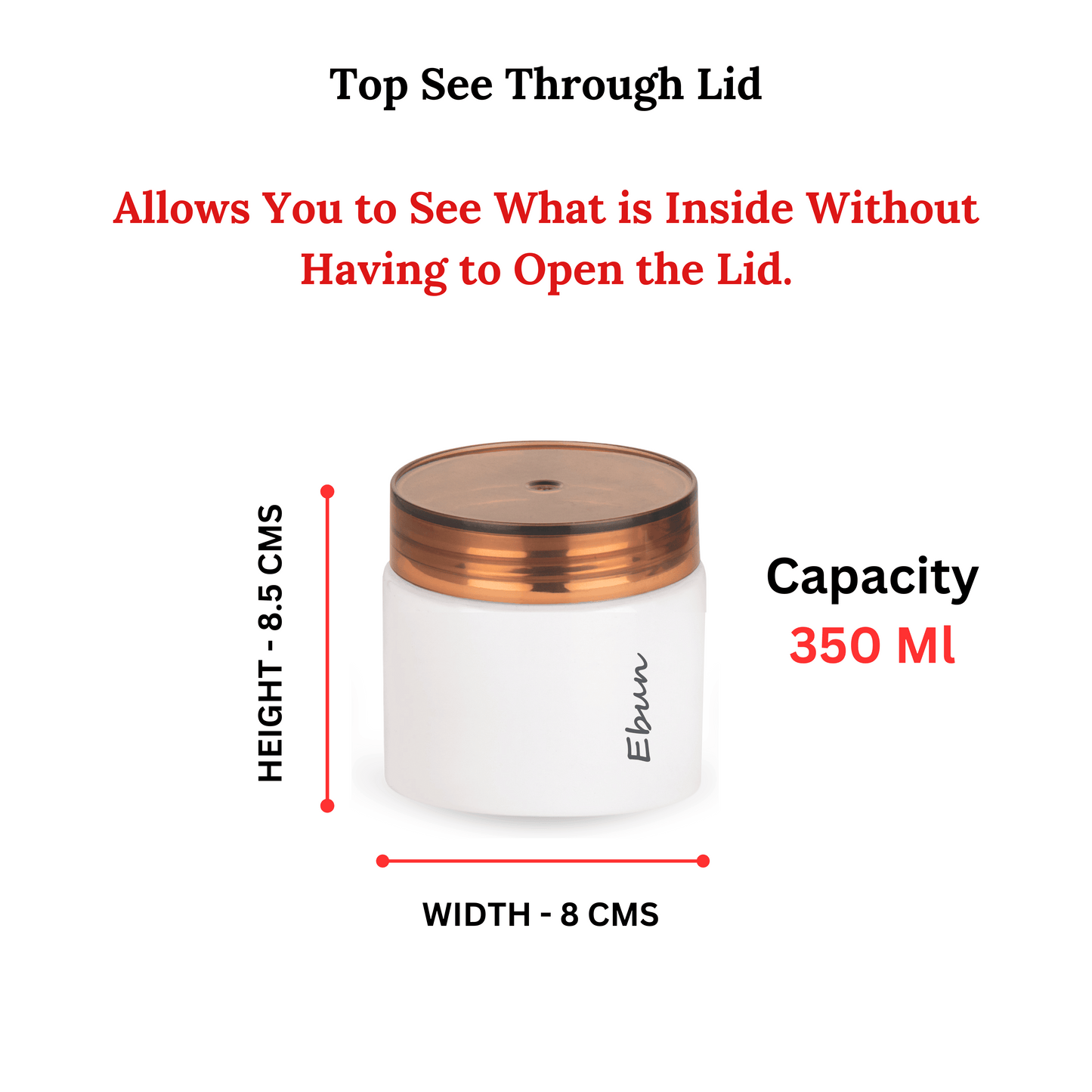 Ebun Small Stainless Steel Containers for Kitchen - 350 Ml Capacity (White)